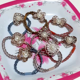 Cột tóc 2 vòng đính hạt siêu xinh (được chọn màu)