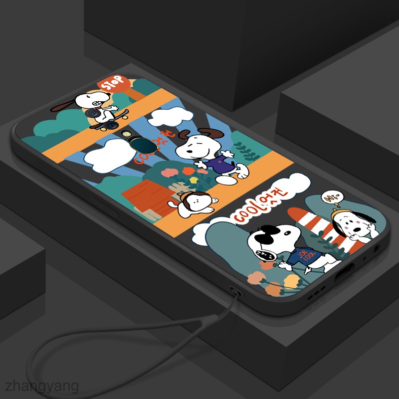 Ốp Điện Thoại Silicon In Hình Snoopy Có Dây Đeo Cho OPPO F11 F11 PRO F9 F9 PRO F7 F5