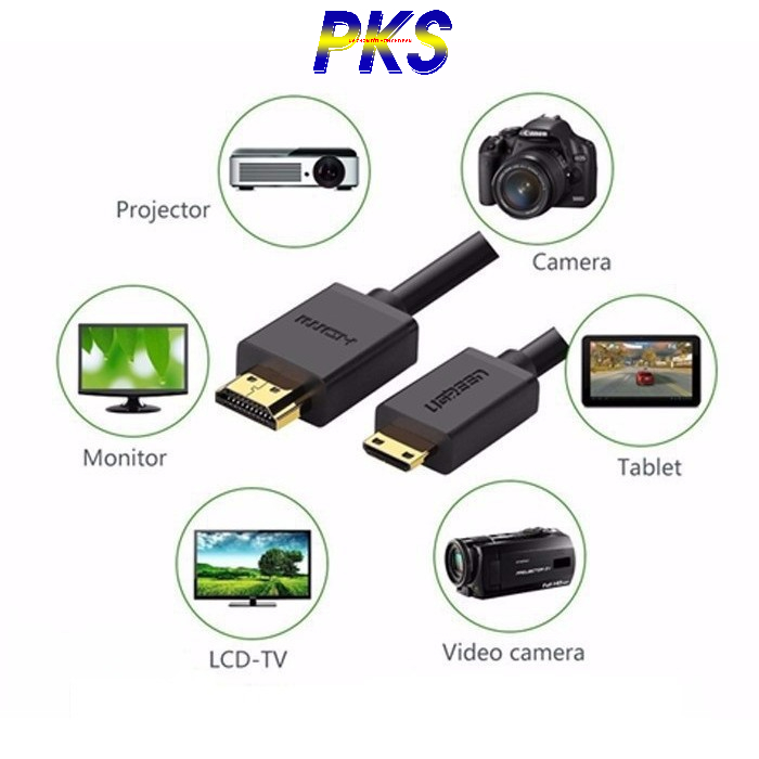 Cáp Mini HDMI to HDMI 1M Ugreen 10195 1.5m Ugreen 11167 - Hàng chính hãng