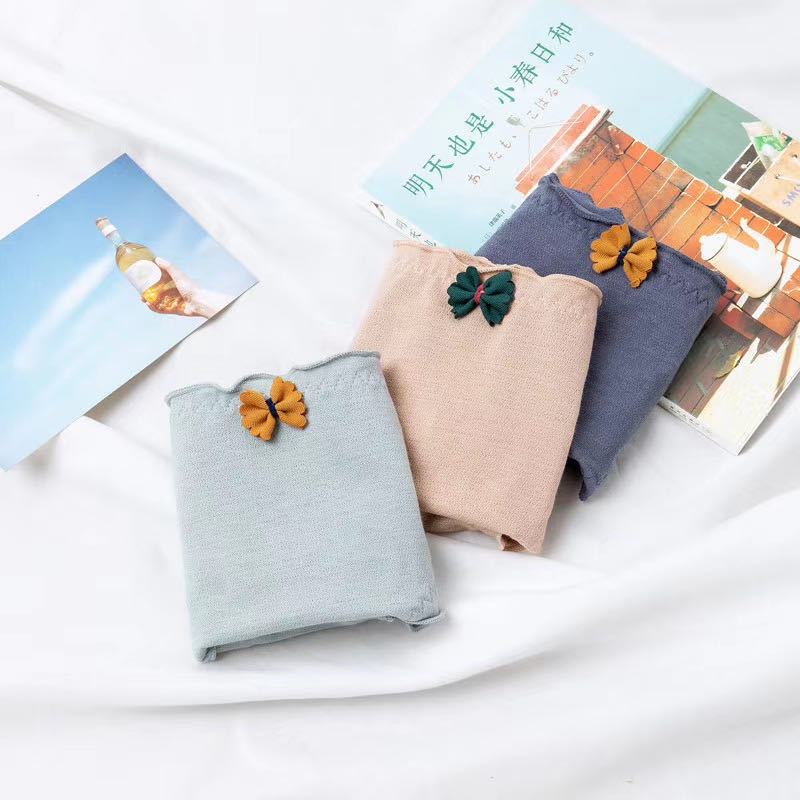 Quần lot nữ cotton xuất Nhật KIMCHIBIKINI quần chip nữ bông nơ thông hơi vải mềm loại đẹp QL174