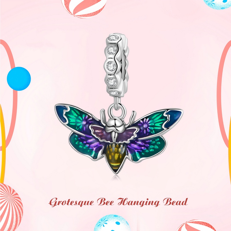 BAMOER Mặt Vòng cổ Bạc 925 Hình Hoa / Ong / Mèo / Cá Độc Đáo Thời Trang DIY