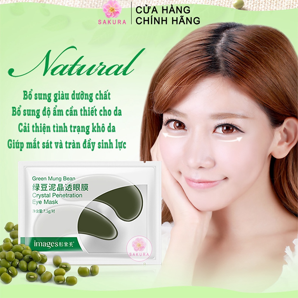 Mặt nạ mắt dưỡng ẩm giảm thâm quầng bổ sung collagen Mask mắt nội địa trung dưỡng da  Images Bioaqua SAKURA 7.5ml