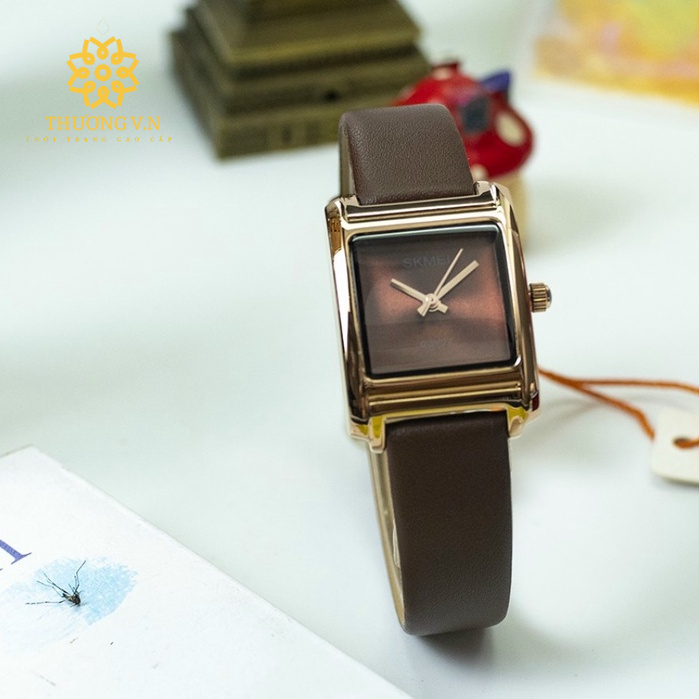 Đồng Hồ Nữ Skmei 1432 Chính Hãng Dây Da Thời Trang Cao Cấp Hình Thật 100% Chống Nước Tốt