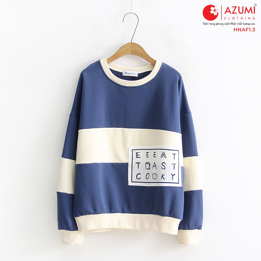 Áo hoodies nữ Azumikichi phong cách Nhật, áo hoodie kiểu in hình dễ thương