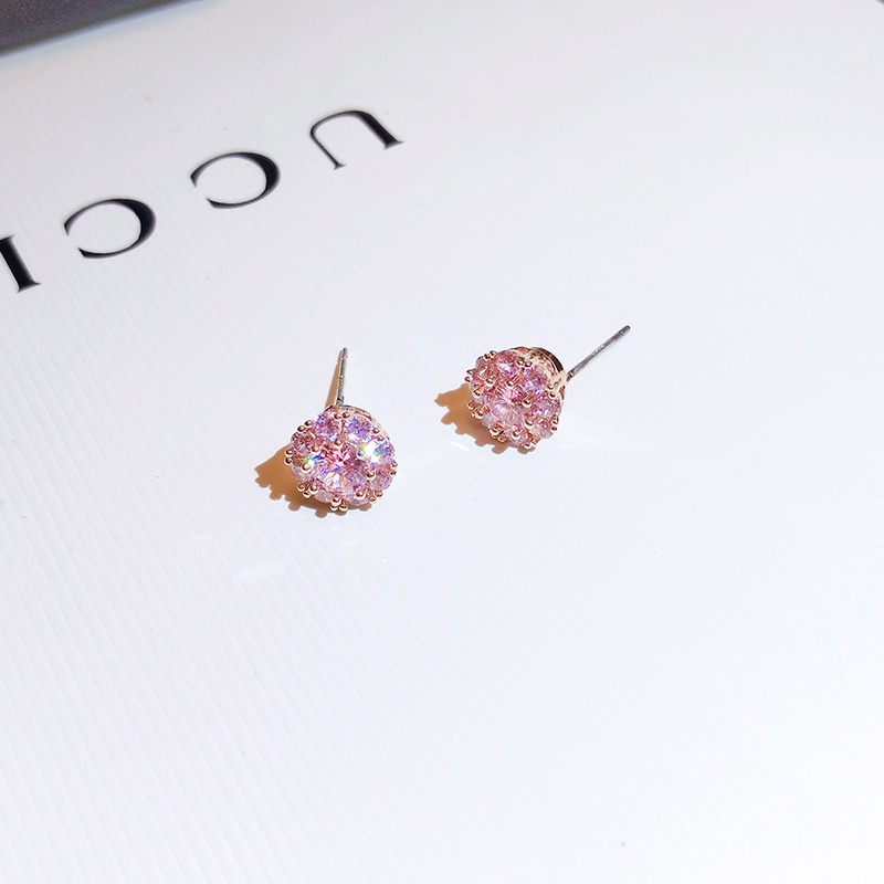 [Jiudolan] Khuyên Tai Kim Bạc Đính Đá Zircon Nhiều Màu Sắc Tinh Tế Thanh Lịch
