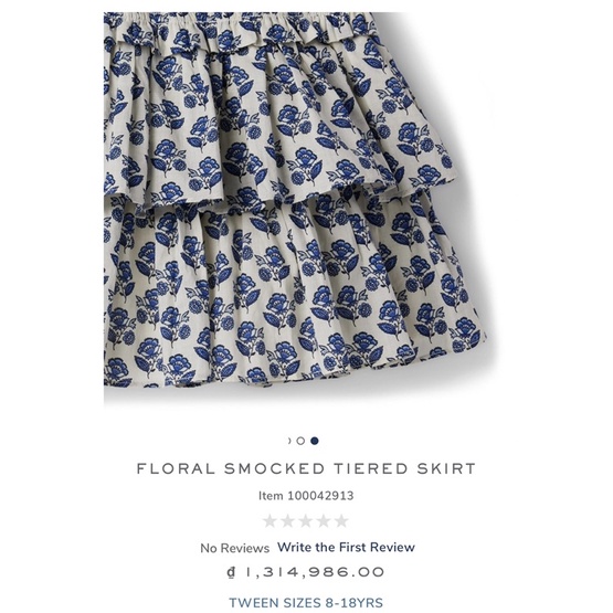 Chân váy bé gái JANIE and JACK - FLORAL SMOCKED TIERED SKIRT