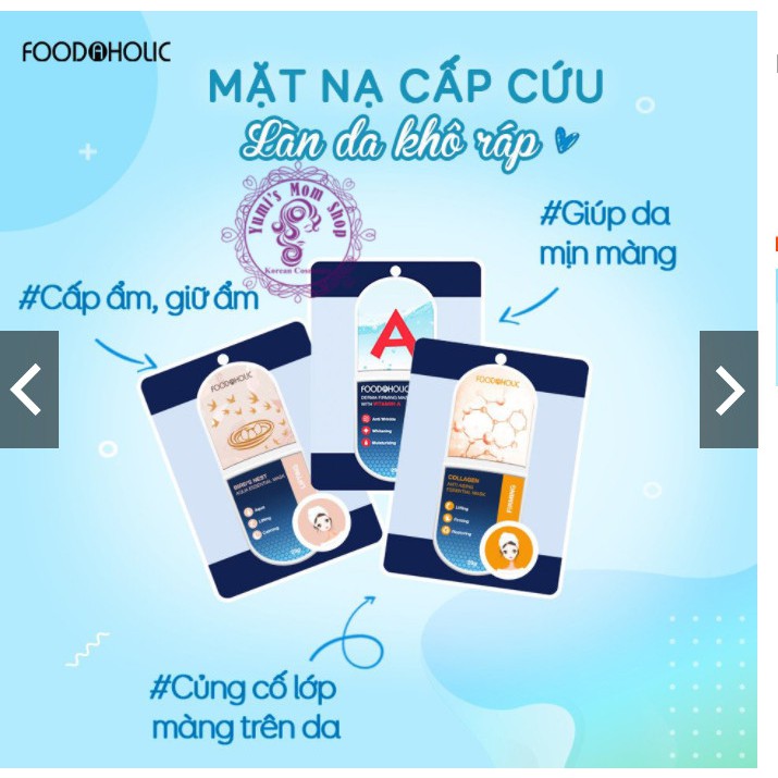 Combo 3 miếng mặt nạ foodaholic (ngẫu nhiên)