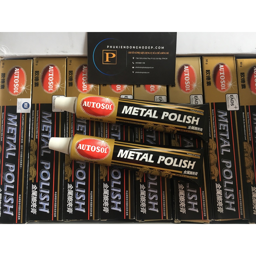 Autosol Metal Polish 50g Kem đánh bóng làm mới kim loại, dây đồng hồ, inox, nhôm