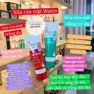 Sữa rửa mặt nâng cơ da trẻ hoá thải độc trắng da wskin