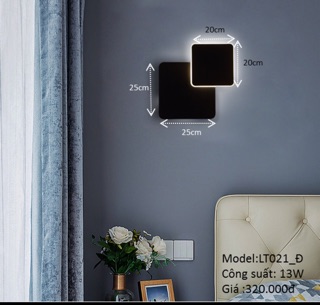 Đèn tường led vuông xoay 360 độ