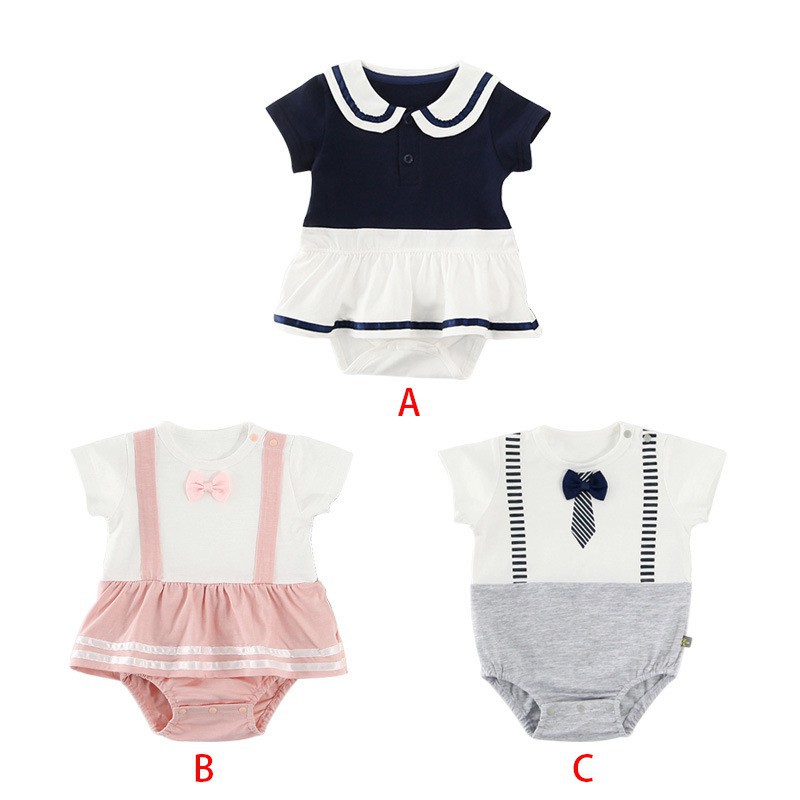 Áo liền quần ngắn tay xinh xắn cho trẻ sơ sinh