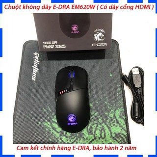 Chuột gaming không dây e-dra em620w - có dây cổng hdmi nếu muốn dùng dây - siêu phẩm 2020 - bảo hành 24 tháng