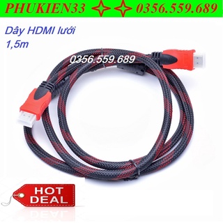 Dây hdmi bọc lưới chống nhiễu 1.5m cáp hdmi 1,5m bọc lưới pk_24