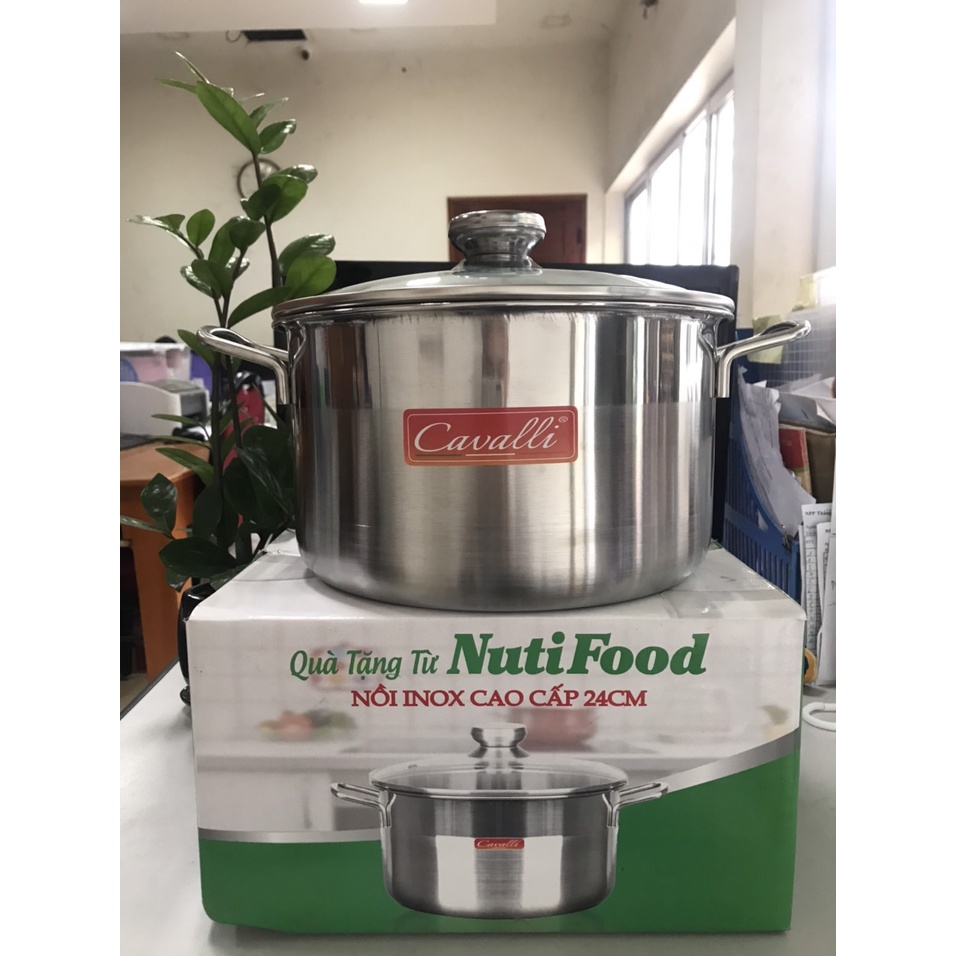NỒI INOX CAVALLI 24 CM NUTIFOOD KM Nutifood ( Dùng được bếp gas, bếp hồng ngoại, bếp từ)