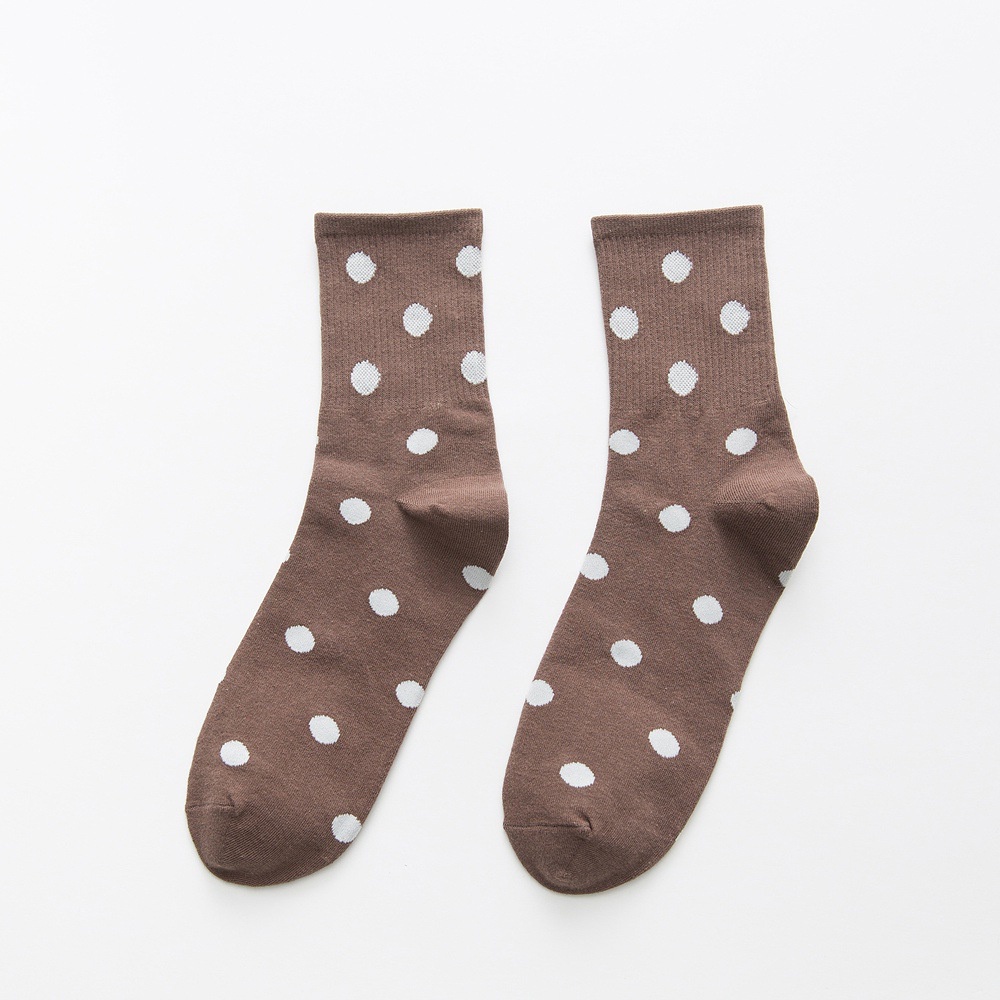 Vớ WAFNHA D334 in họa tiết chấm bi kiểu Hàn Quốc dễ thương cho nữ