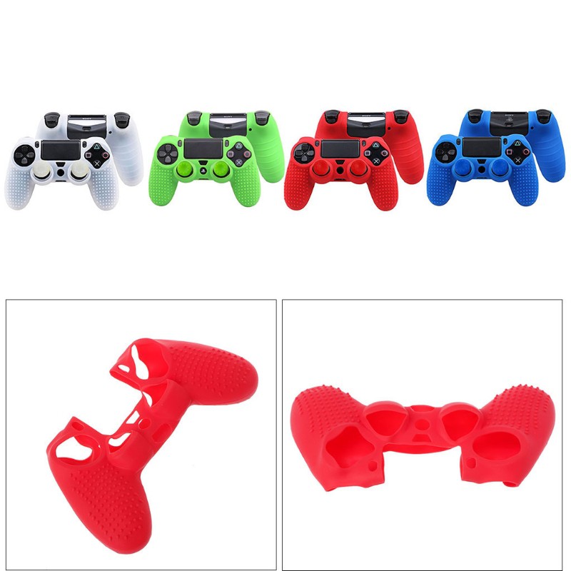 Ốp Bảo Vệ Bằng Silicone Chống Trượt + 2 Nắp Đậy Nút Điều Khiển Cho Tay Cầm Chơi Game Ps4