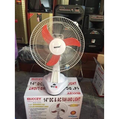 Quạt tích điện 12V có kẹp bình Mickey TD-914 chạy 2 ác quy