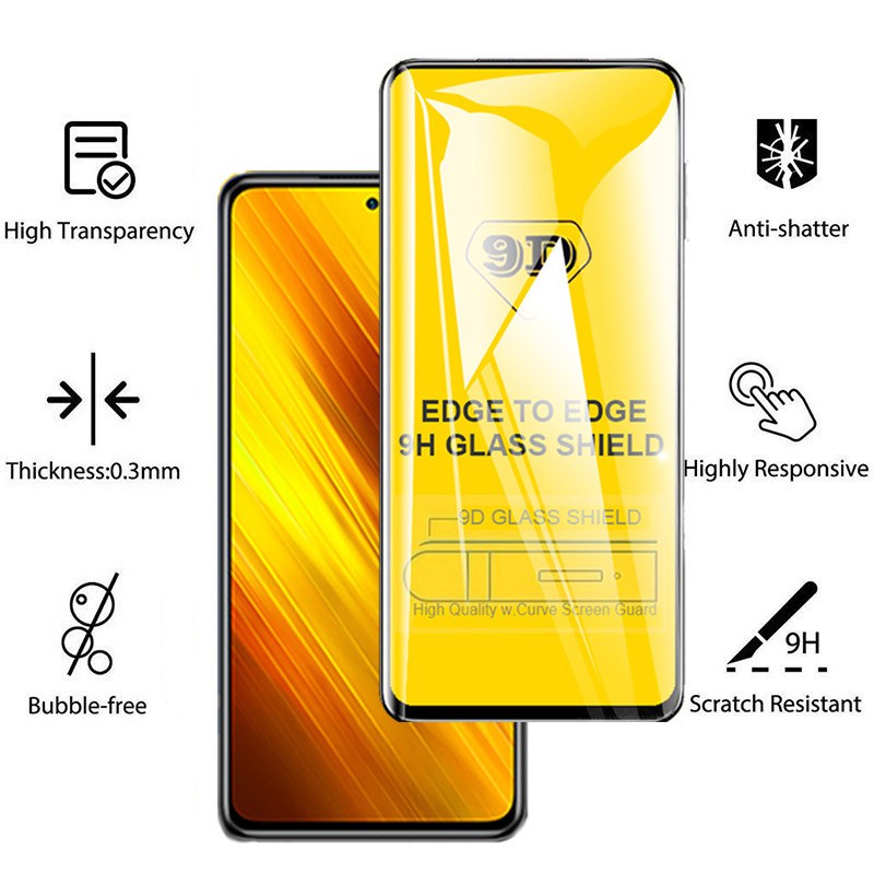 Kính Cường Lực Xiaomi Poco X3 NFC/ X3 Pro/X4 Pro/Poco F3/X3 GT Full Màn Hình Cao Cấp Va Đập Chống Xước Tốt