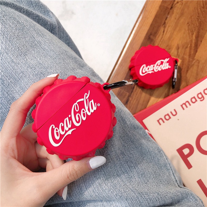 Coca Cola lid Bottle Cap Airpods 1/2/pro Case soft silicone protective cover for wireless  bluetooth earphone AirPods case