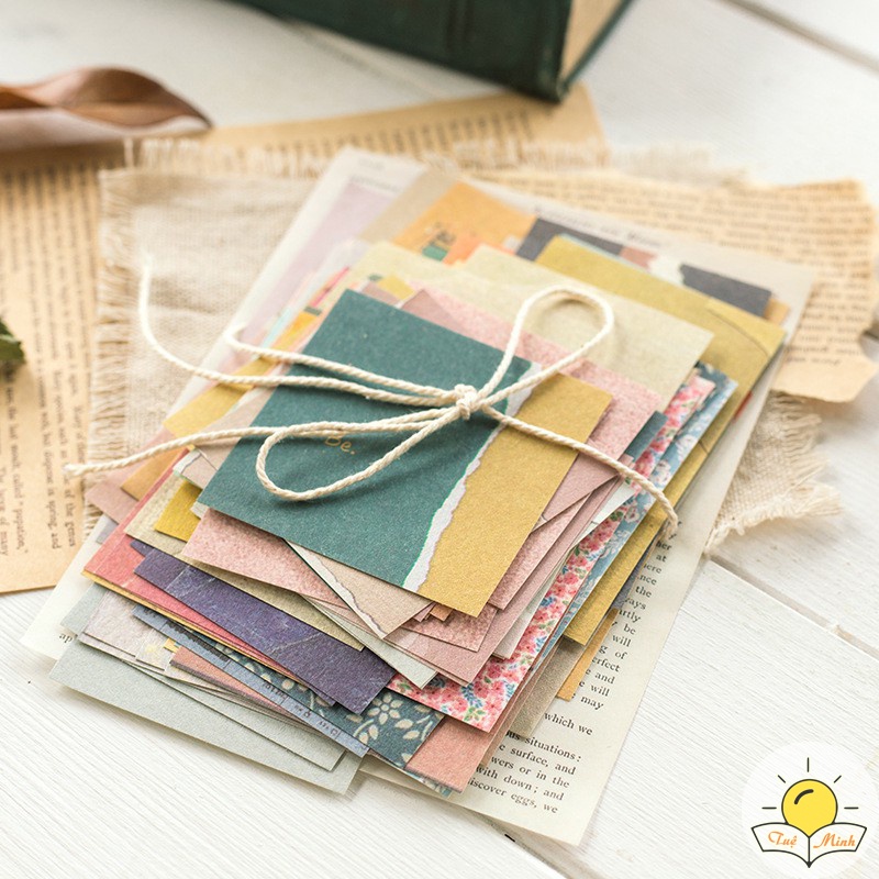 Set trang trí sổ Bullet journal Vintage - bộ quà tặng sổ còng binder Klong, sticker, note, washi tape Luv101 Tuệ Minh