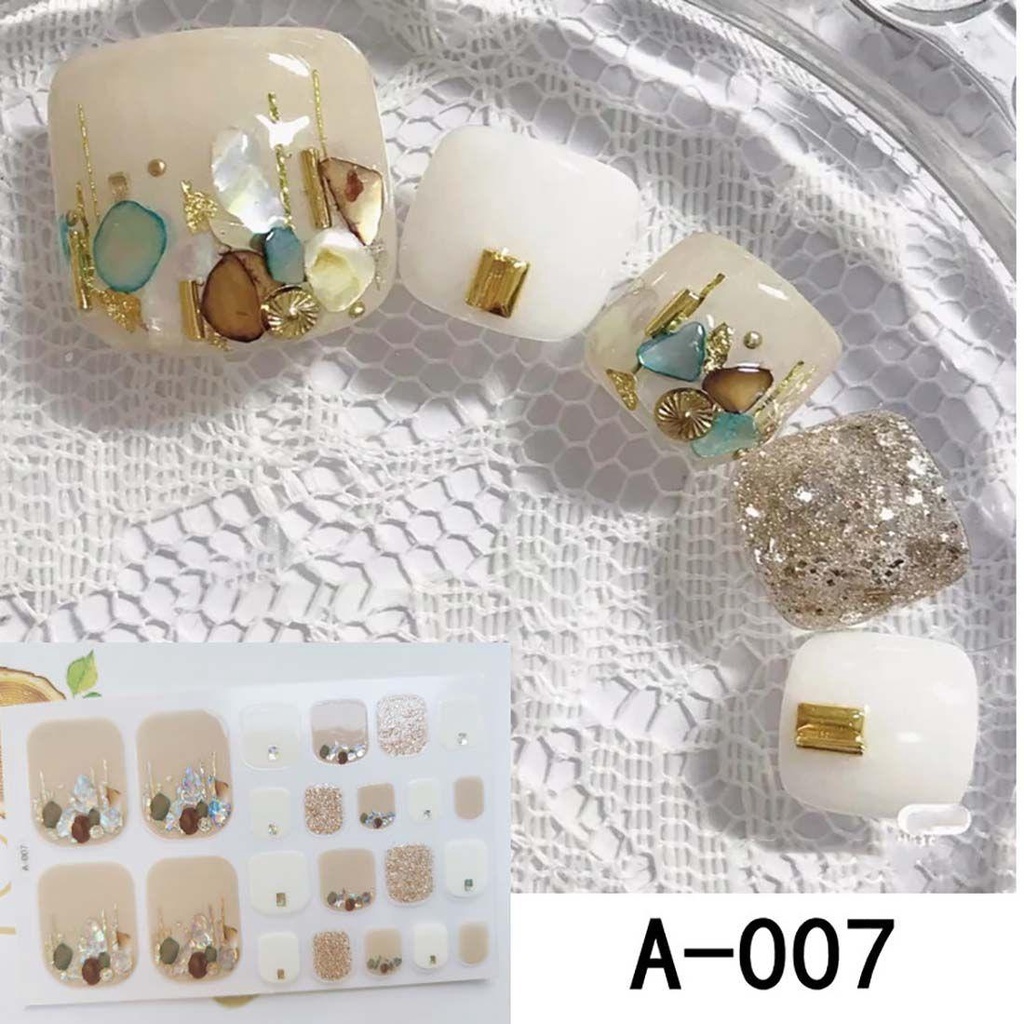 Thiết Kế Móng Tay Màu Trắng MAXG|Miếng Dán Trang Trí Móng Chân Họa Tiết Hoa Anh Đào Nở 3D
