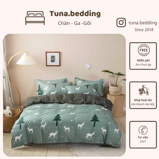 Chăn ga poly hươu xanh mint
