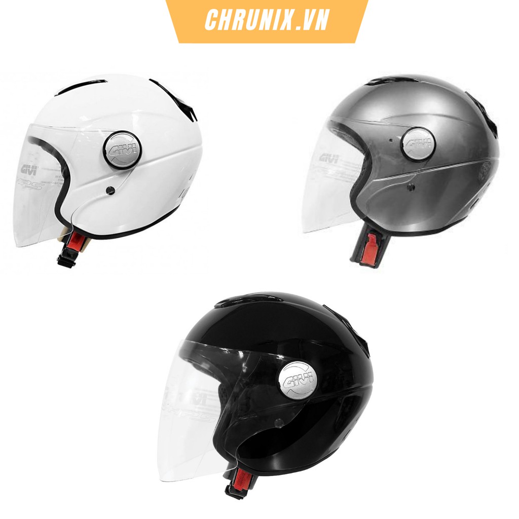 Mũ Bảo Hiểm 3/4 Givi V10.1 Roma Chính Hãng Cho Nam Nữ Có Kính Chăn Gió Chrunix