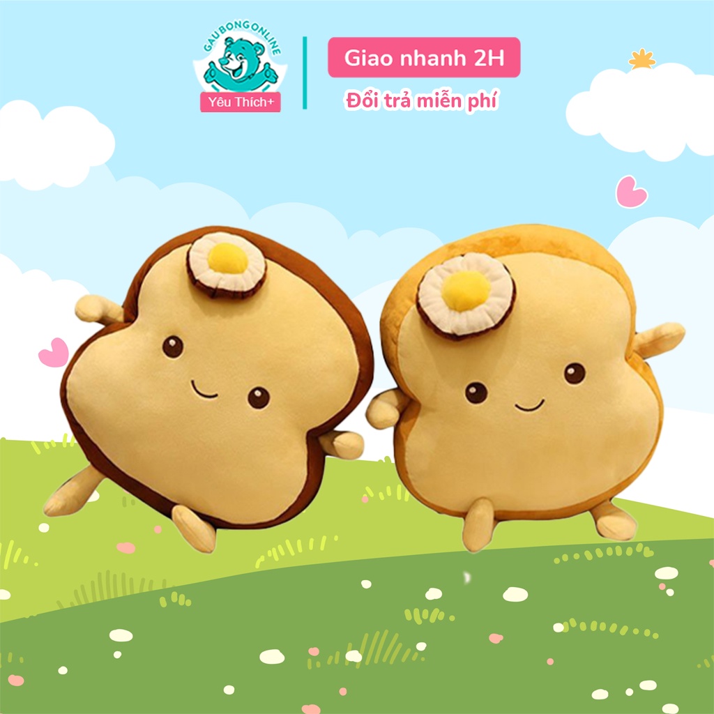 Gối Ôm Bánh Mì Nơ Trứng Nhồi Bông Dễ Thương Cao Cấp Gấu Bông Online