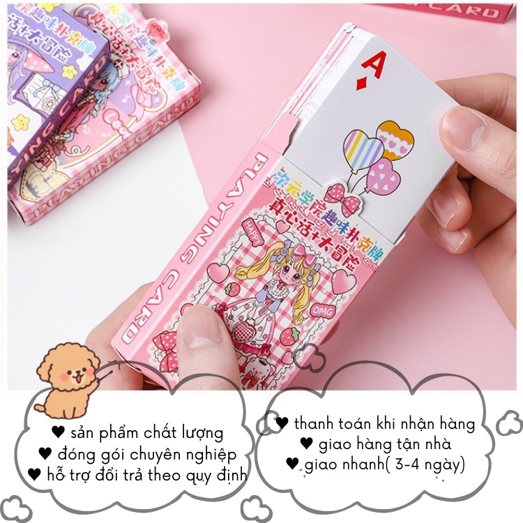 Bộ Bài Tây Poker 52 Lá Đồ Chơi Cute Dễ Thương Giảm Stress Hoạt Hình Anime QT41