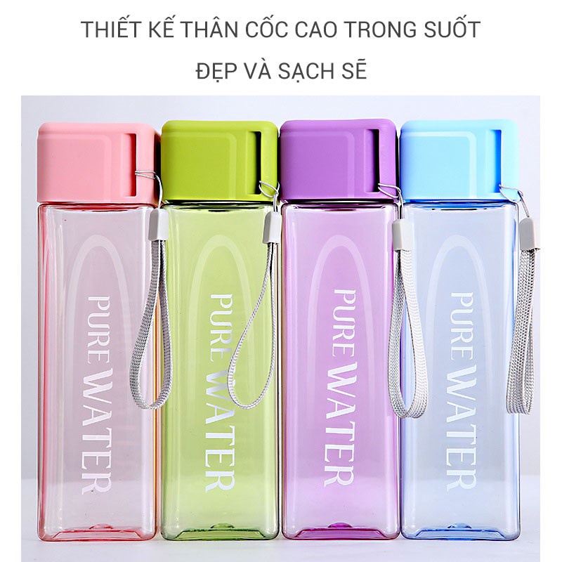 [FREESHIP] Bình nước nhựa trong suốt cho trẻ em, học sinh, bình nước thể thao B2