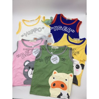 Đồ Bộ Sát Nách Bé Trai, Bé Gái MINKY MOM Vải Thun Lạnh Họa Tiết Dễ Thương, Bộ Cộc Tay Cho Bé Mặc Nhà Hè