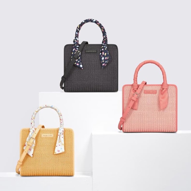 Túi Hồng dáng hộp C&K auth