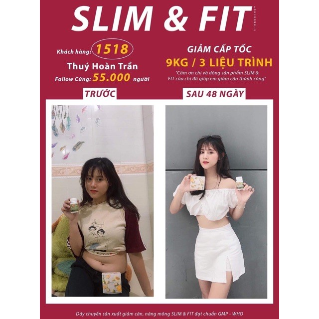 GIẢM CÂN SLIM FIT PLUS ⚡ FREESHIP ⚡ GIẢM CÂN CHO NGƯỜI LỜN THUỐC