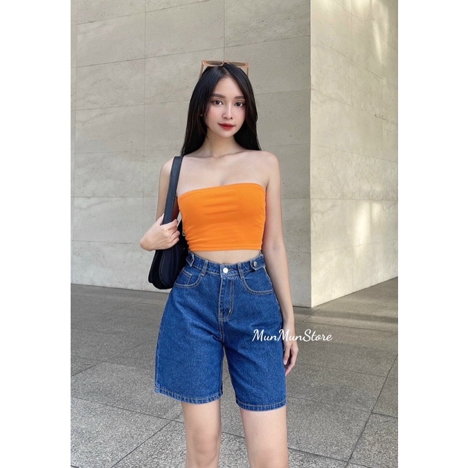[Ảnh Thật] Quần Short Jeans Nữ Nút Hông MunMunStore Quần ngố bò