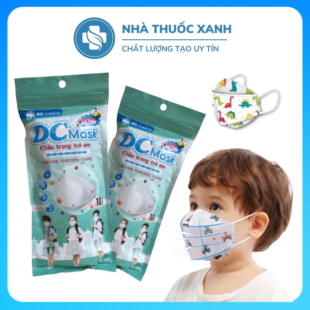 Khẩu Trang Trẻ Em 4 Lớp KF94 DC MASK Hàn Quốc - Túi 10 chiếc