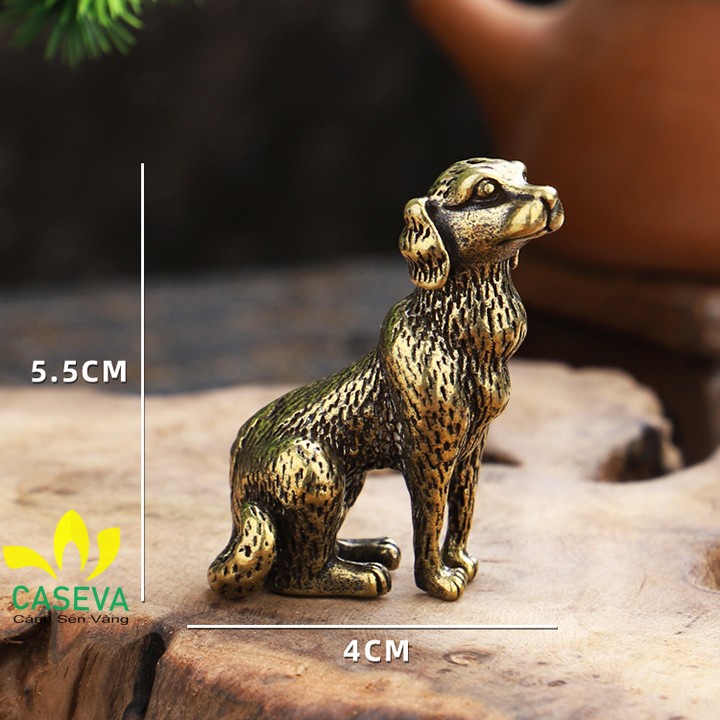 Móc Khóa Con Chó Ngồi Bằng Đồng