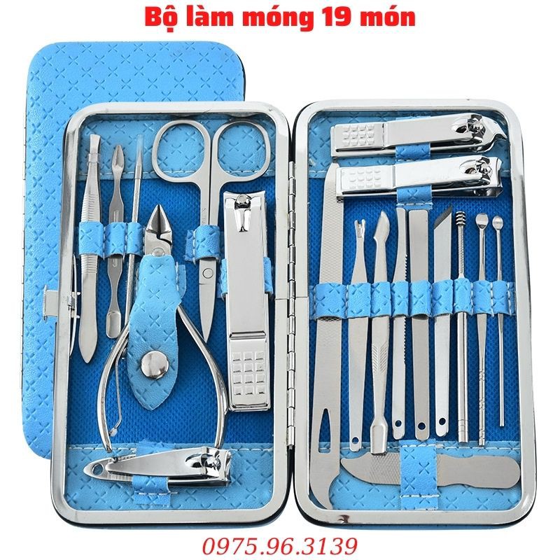 BỘ LÀM MÓNG, LÀM NAIL 19 MÓN 💥FREESHIP💥 Dụng cụ làm đẹp Móng tay, Móng chân chuyên dụng, đầy đủ bằng thép không gỉ