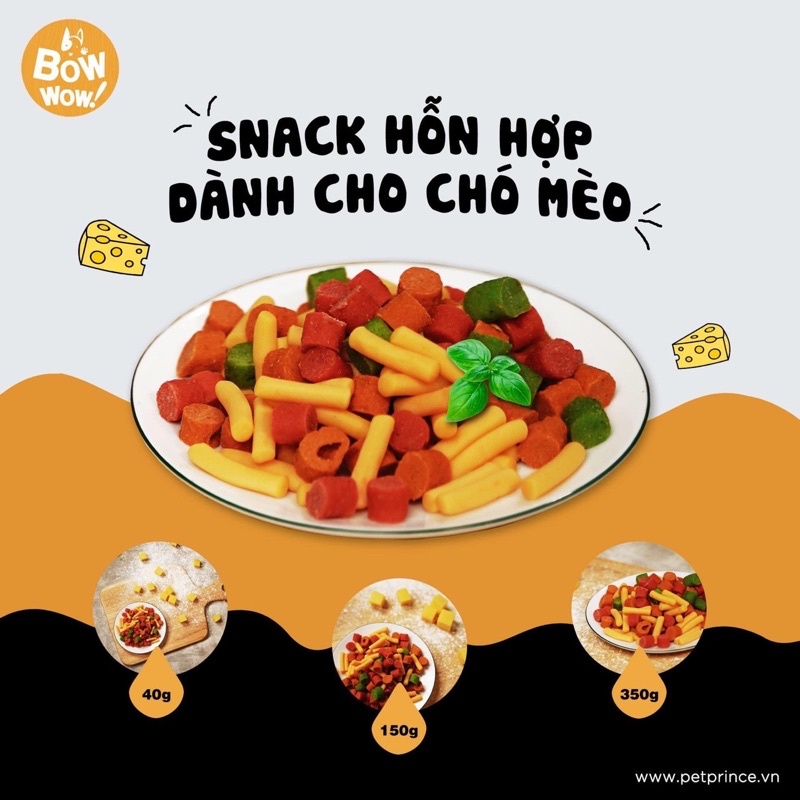 Snack mềm hỗn hợp cho cún Bowwow túi 150gr