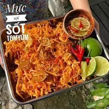 ( video ảnh thật ) Mực sợi sốt chanh vị Thái tomyum hũ 250GR
