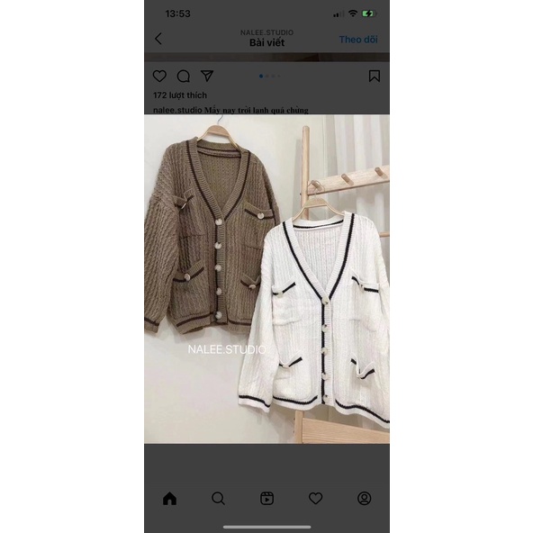 ÁO LEN CADIGAN GC VIỀN KẺ QC