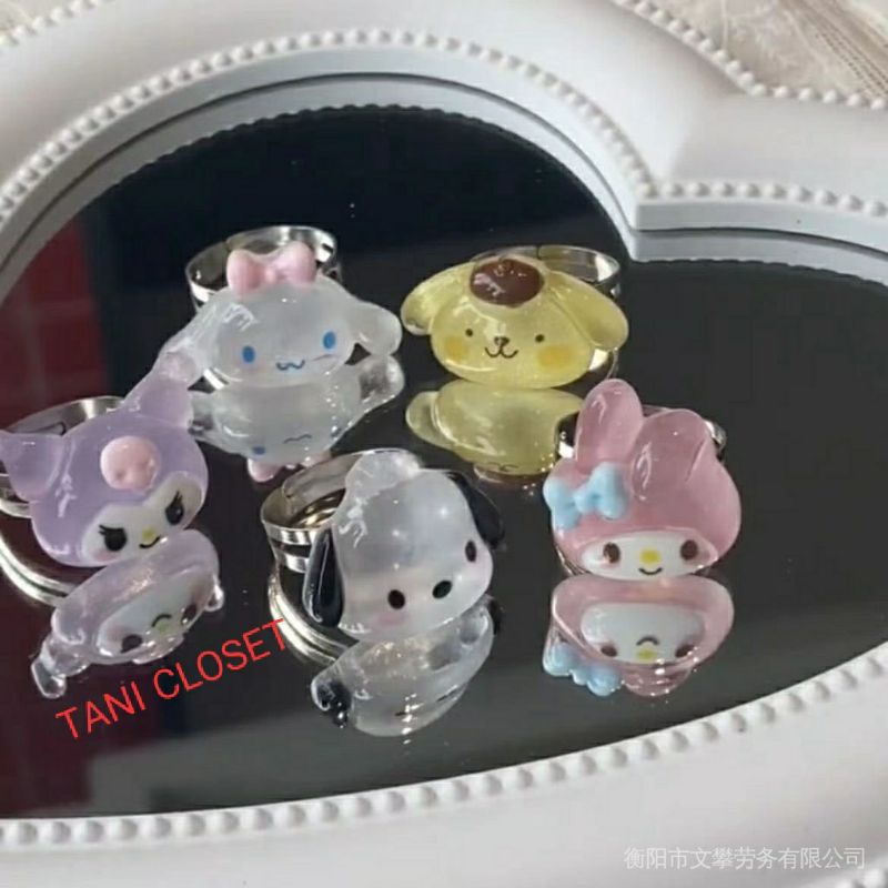 Nhẫn Hoạt Hình SANRIO Đủ Màu Lấp Lánh