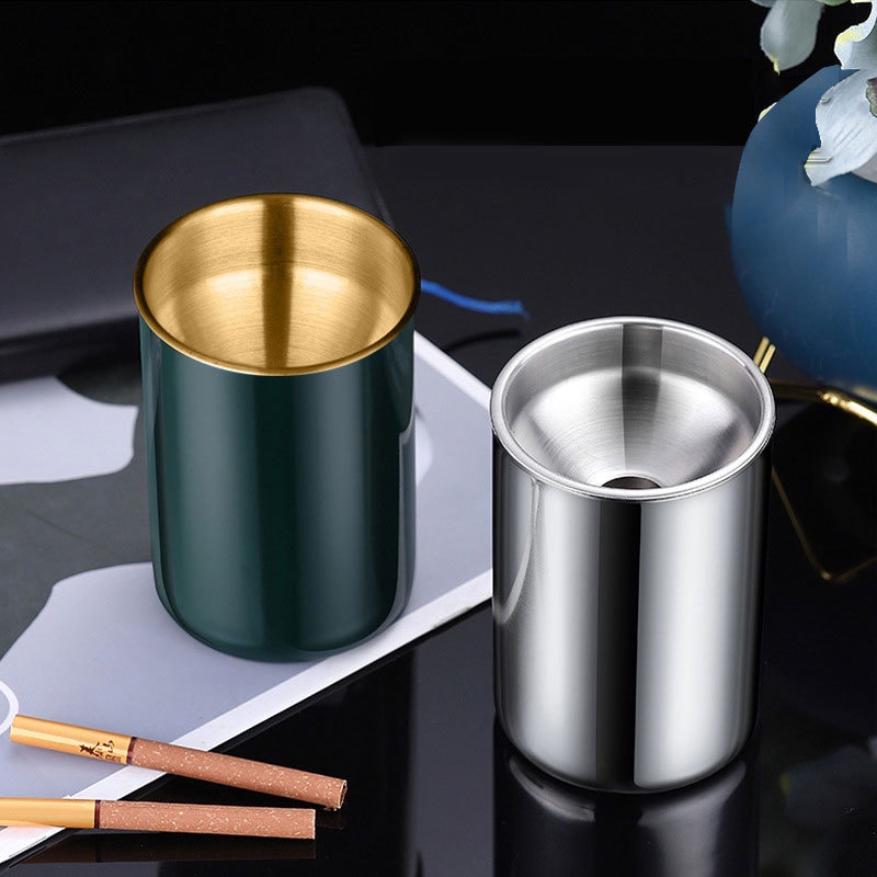 Gạt Tàn Thuốc Dạng Tròn Bằng Thép Không Gỉ Chống Gió
