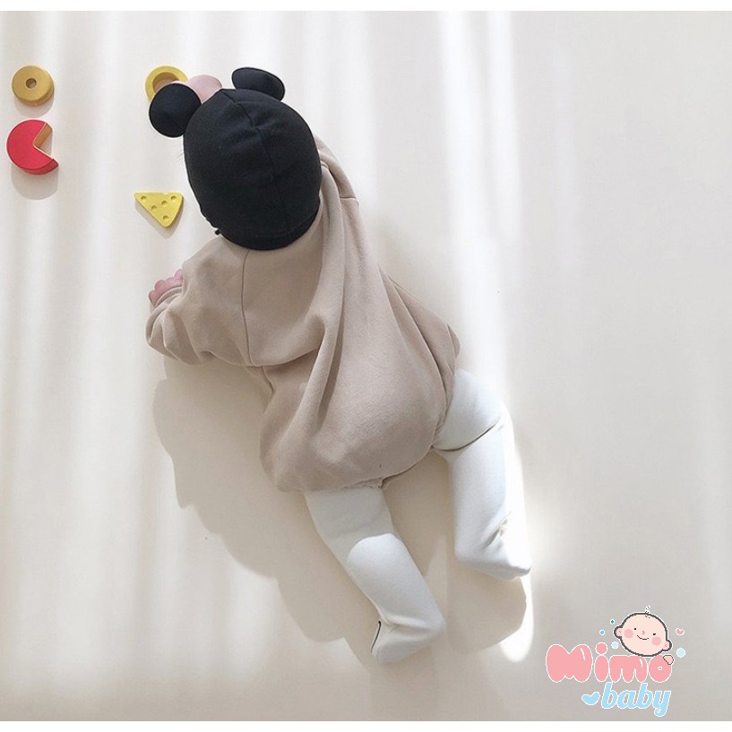 Mũ cotton tai mickey cho bé - mũ buộc dây (0-12m) Mimo baby MD31