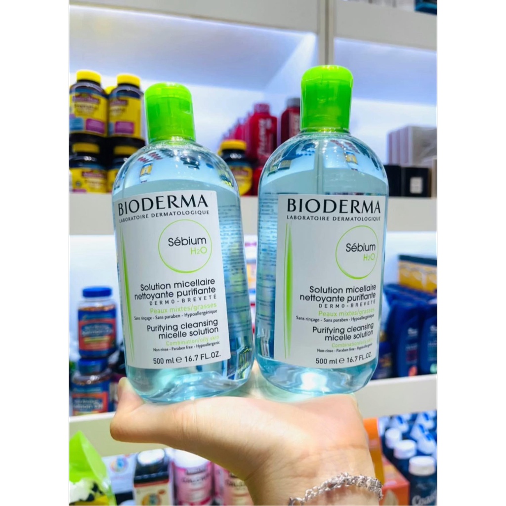 Dung Dịch Làm Sạch Và Tẩy Trang Micellar Dành Cho Da Hỗn Hợp, Da Dầu Và Da M.ụn Bioderma Sebium H2O  500ml