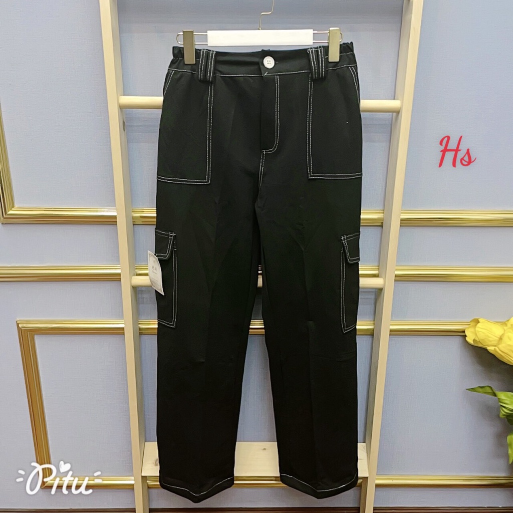 Quần Suông Dài 4 Túi Viền Chỉ Trắng Chất Liệu Da Cá Tàu Loại Dày Mã 0631 STORE TT 1995