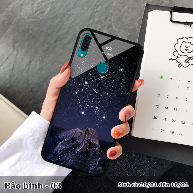 Ốp lưng kính 3D Huawei Nova 3e cung hoàng đạo