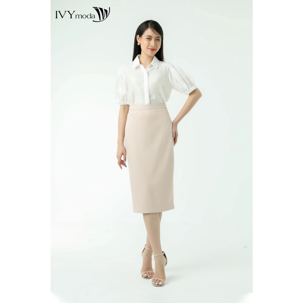 Áo sơ mi nữ tay bồng IVY moda MS 16M7525