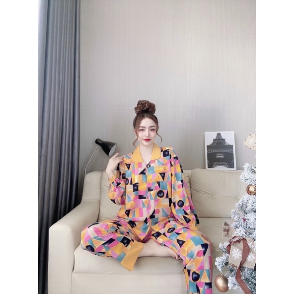 Đồ bộ pijjama hàng 2CE cao cấp tay dài quần dài lụa Mango loại 1 | BigBuy360 - bigbuy360.vn