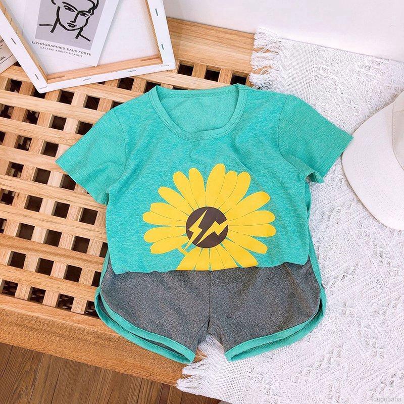 Set áo thun tay ngắn và quần đùi thiết kế đáng yêu dành cho bé