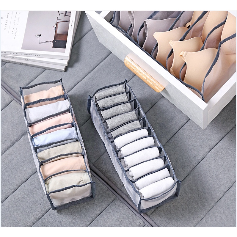 Khay sắp xếp tủ quần áo chất liệu vải lưới - Túi vải đựng đồ lót tất vớ cá nhân Clovershop